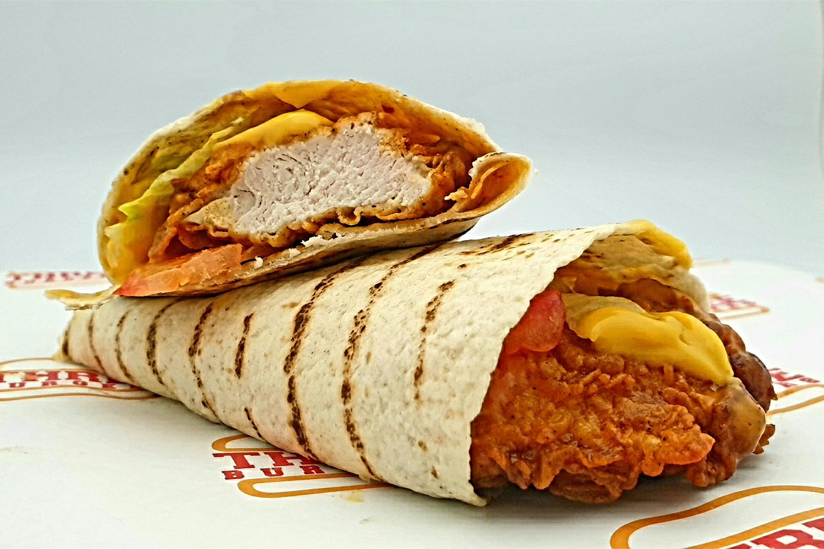 Louisiana Chicken Tender Wrap Three Burgers